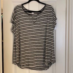 Grey & white stripped top